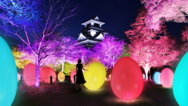 チームラボ 高知城 光の祭